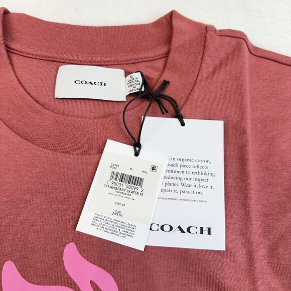 NWT Coach Strawberry Skater T Shirt In Organic Cotton size XL - Picture 9 of 11